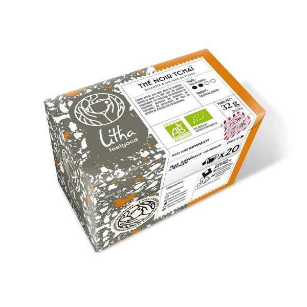 Thé Noir Tchaï Bio - Boite de 20 infusettes