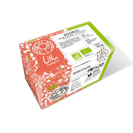 Rooïbos Verveine Tilleul Bio - Boite de 20 infusettes - Litha Espresso