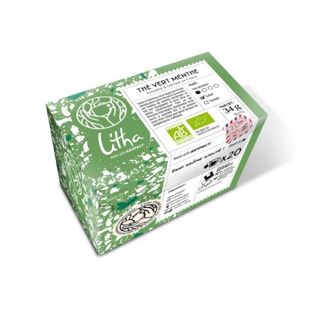 Thé Vert Menthe Bio - Boite de 20 infusettes - Litha Espresso